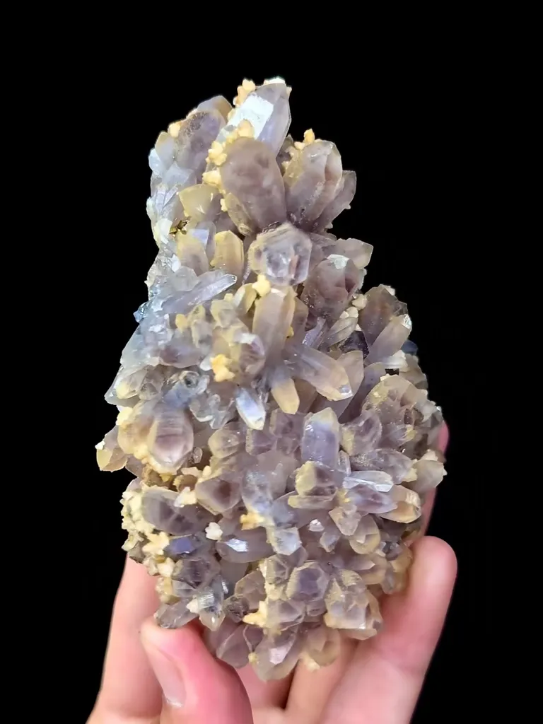 Natural Amethyst Cluster and Dolomite Coexist comes from Anhui,China 110*80*40MM image