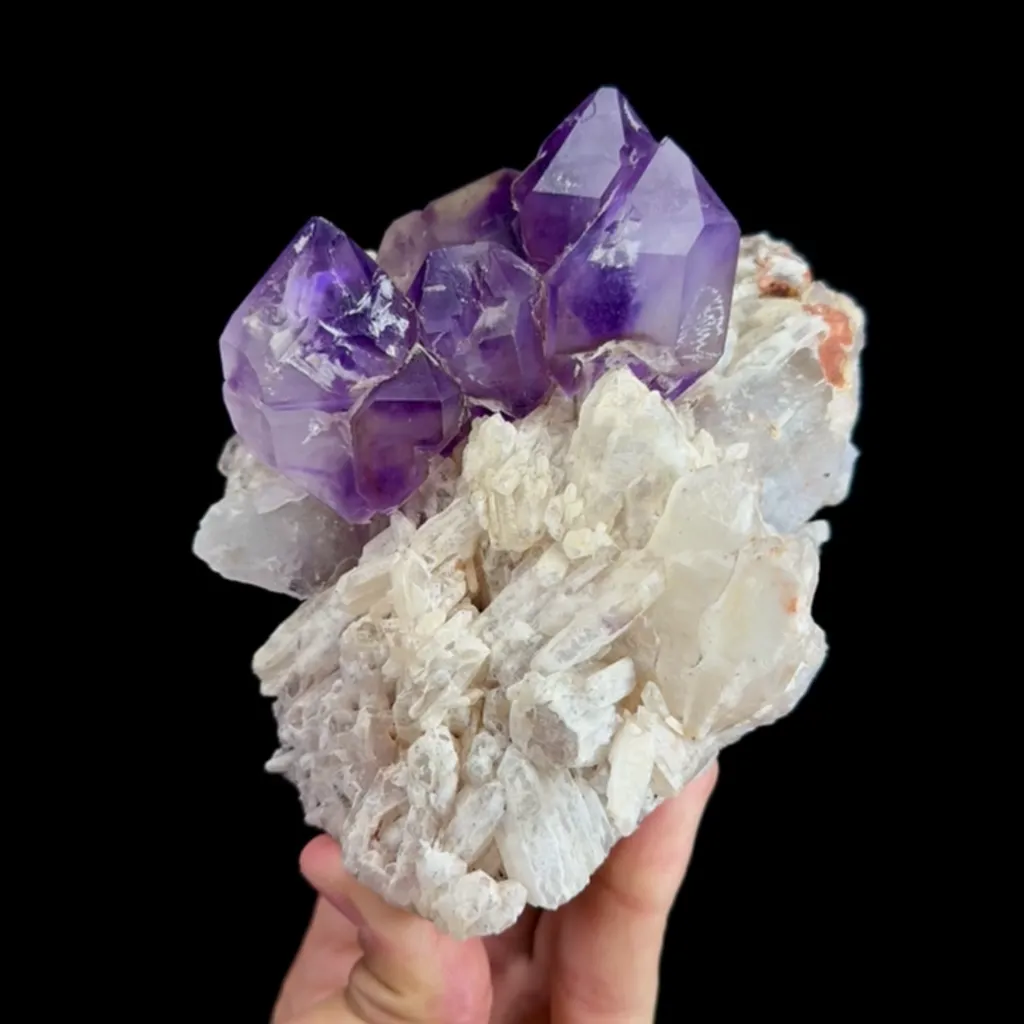 Natural Amethyst Cluster and Quartz Cluster, Mineral Specimen:Anhui,China (90*120*85MM) image