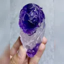 Natural Amethyst  Flower Carving 40*85*35MM - image 1