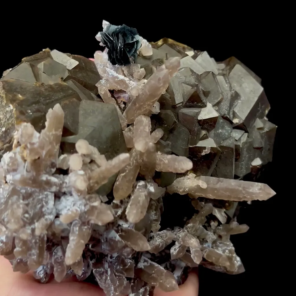 Natural Andradite Crystal and Specularite Mineral Specimen,High Quality Specimen,HUANGGANG LIANG,INNER MONGOLIA,CHINA(127*110*70mm) - image 3