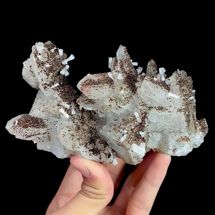Natural  Apophyllite /Goethite and Calcite,Crystal Mineral Specimen:HUBEI (135*80*80mm) image