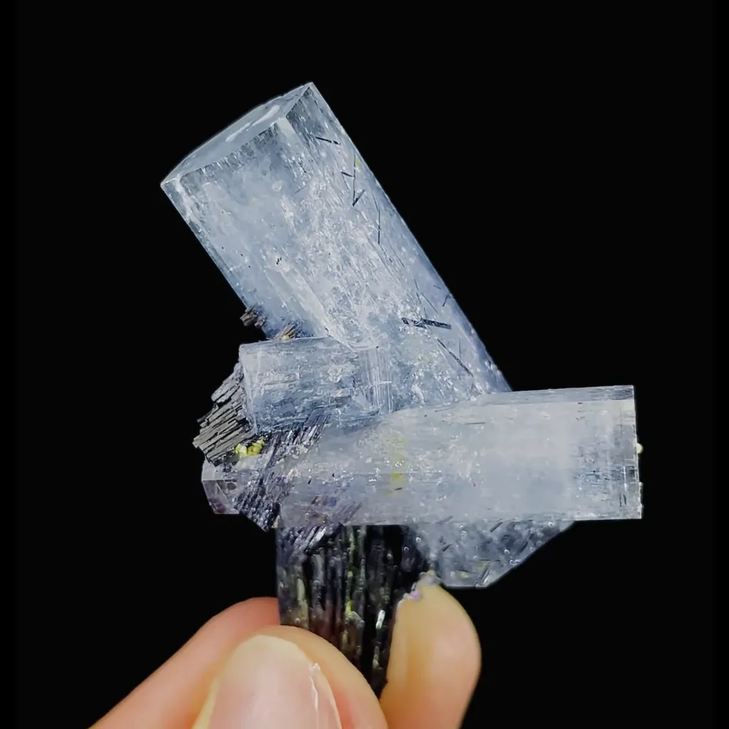 Natural Aquamarine and Black Tourmaline Symbiosis comes from Namibia 30*30*45MM - image 2