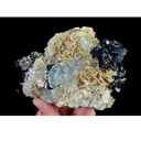 Natural Aquamarine and Mica Flakes and Clausthalite, Mineral Specimen:Xuebaoding,Sichuan (130*80*75MM) - image 3