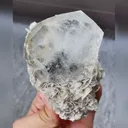 Natural Aquamarine and Mica Flakes Symbiosis comes from Xuebaoding,Hunan 60*90*25MM - image 1