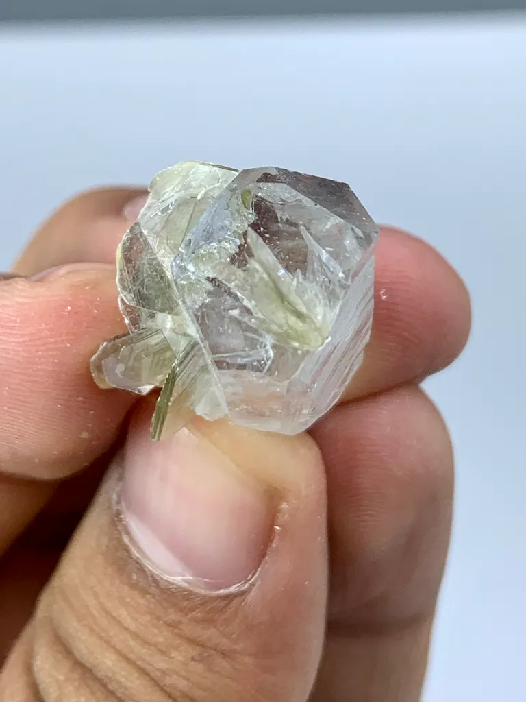 Natural Aquamarine Crystal with Golden Muscovite Mica Specimen | Pakistan Beryl Collector Piece Gilgit-Baltistan, Nagar District, Nagar - image 6