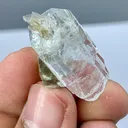 Natural Aquamarine Crystal with Golden Muscovite Mica Specimen | Pakistan Beryl Collector Piece Gilgit-Baltistan, Nagar District, Nagar - image 4