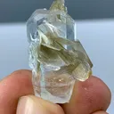 Natural Aquamarine Crystal with Golden Muscovite Mica Specimen | Pakistan Beryl Collector Piece Gilgit-Baltistan, Nagar District, Nagar - image 8