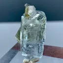 Natural Aquamarine Crystal with Golden Muscovite Mica Specimen | Pakistan Beryl Collector Piece Gilgit-Baltistan, Nagar District, Nagar - image 3