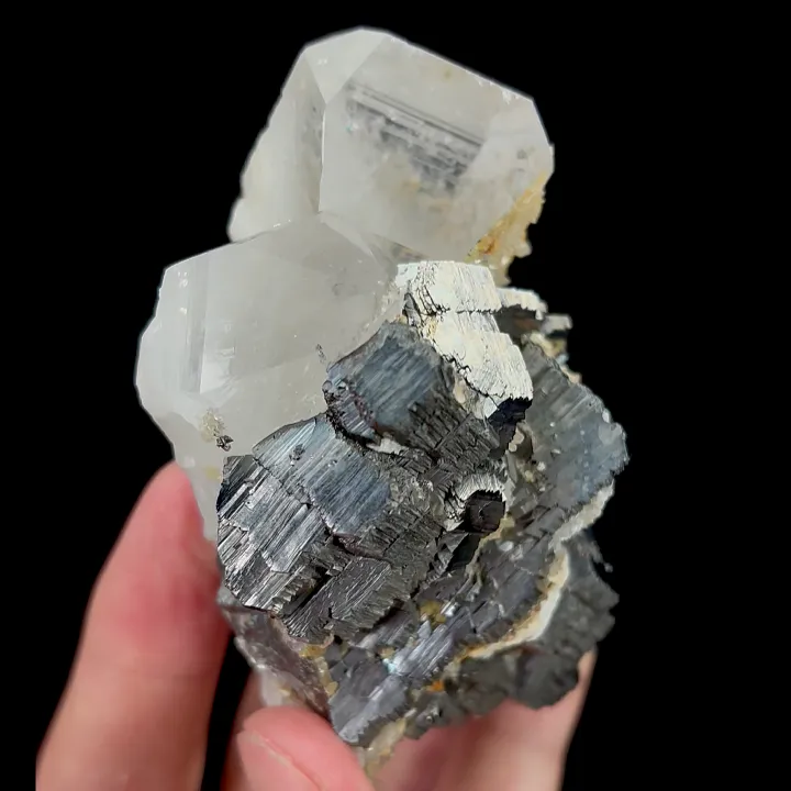 Natural Arsenopyrite and Clear Quartz Cluster, Mineral Specimen:Yaogangxian,Hunan (60*85*45MM) - image 4