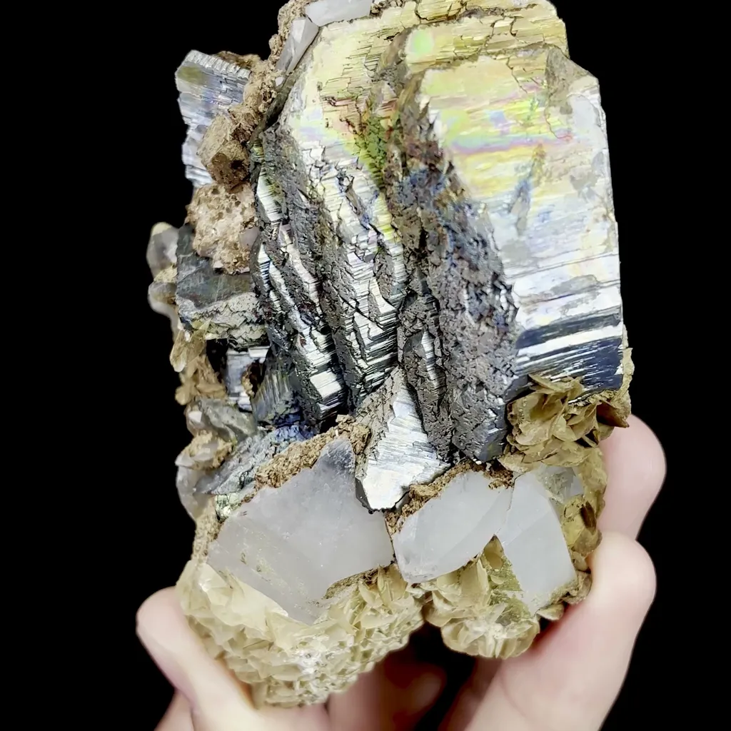 Natural Arsenopyrite and Quartz Mineral Specimen,High Quality Specimen,YAO GANG XIAN,HUNAN,CHINA(95*70*50mm) image