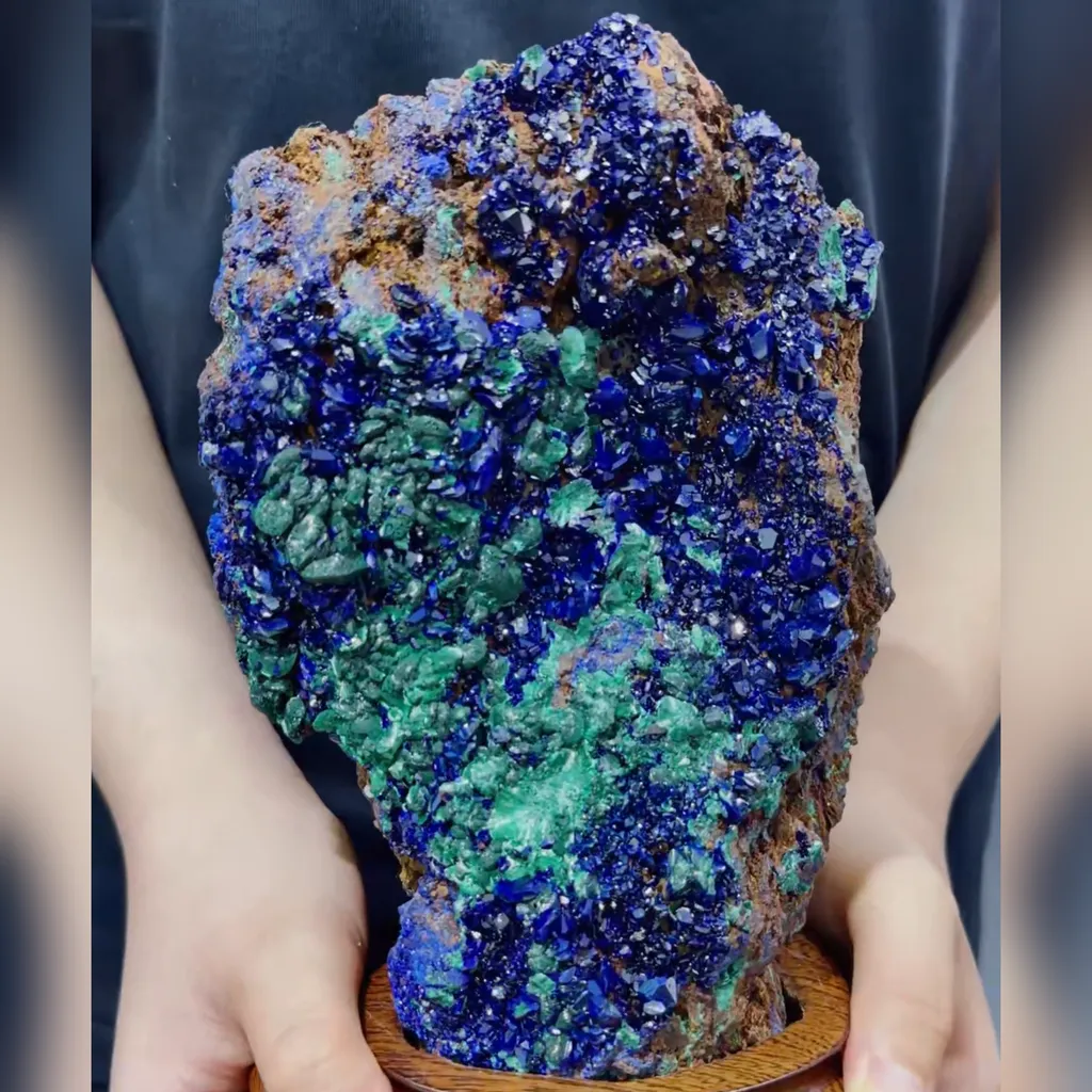 Natural Azurite and Malachite comes from Anhui,China 130*80*200MM - image 2