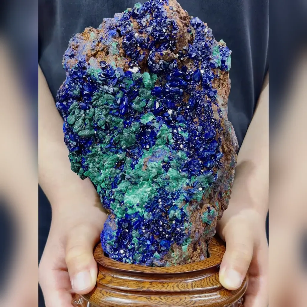 Natural Azurite and Malachite comes from Anhui,China 130*80*200MM image