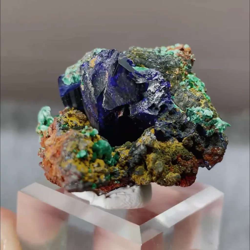 Natural Azurite and Malachite Symbiosis comes from Anhui,China 30*25*25MM image