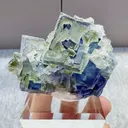 Natural Bicolor Cubic Phantom Fluorite comes from Yaogangxian,Hunan 53*35*32MM - image 1