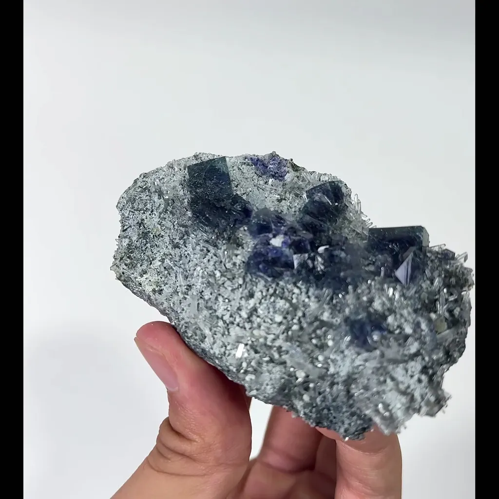 Natural Bismuthinite and Purple Fluorite Mineral Specimen,High Quality Specimen,YINDU,INNER MONGOLIA,CHINA(90*50*18mm) - image 5