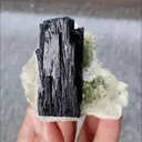 Natural Black Columnar Stone and Quartz Symbiosis comes from Inner Mongolia,China 65*55*55MM - image 1