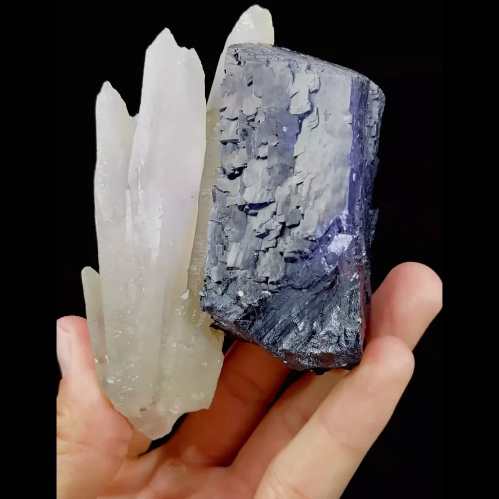 Natural Black Stilbite and Quartz Cluster Symbiosis comes from Inner Mongolia,China 65*40*100MM - image 4