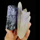 Natural Black Stilbite and Quartz Cluster Symbiosis comes from Inner Mongolia,China 65*40*100MM - image 1