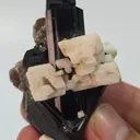Natural Black Tourmaline Crystal Cluster with Feldspar & Mica | 47g Schorl Specimen - image 2