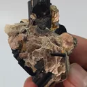 Natural Black Tourmaline Crystal Cluster with Feldspar & Mica | 47g Schorl Specimen - image 3