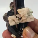 Natural Black Tourmaline Crystal Cluster with Feldspar & Mica | 47g Schorl Specimen - image 1