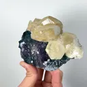 Natural Blue and Purple Cubic Fluorite and Calcite, Mineral Specimen:Fujian,China (140*80*65MM) - image 4
