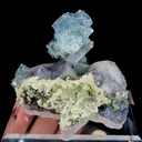 Natural Blue and Purple Cubic Fluorite and Mica, Mineral Specimen:Yaogangxian,Hunan (65*65*40MM) - image 4