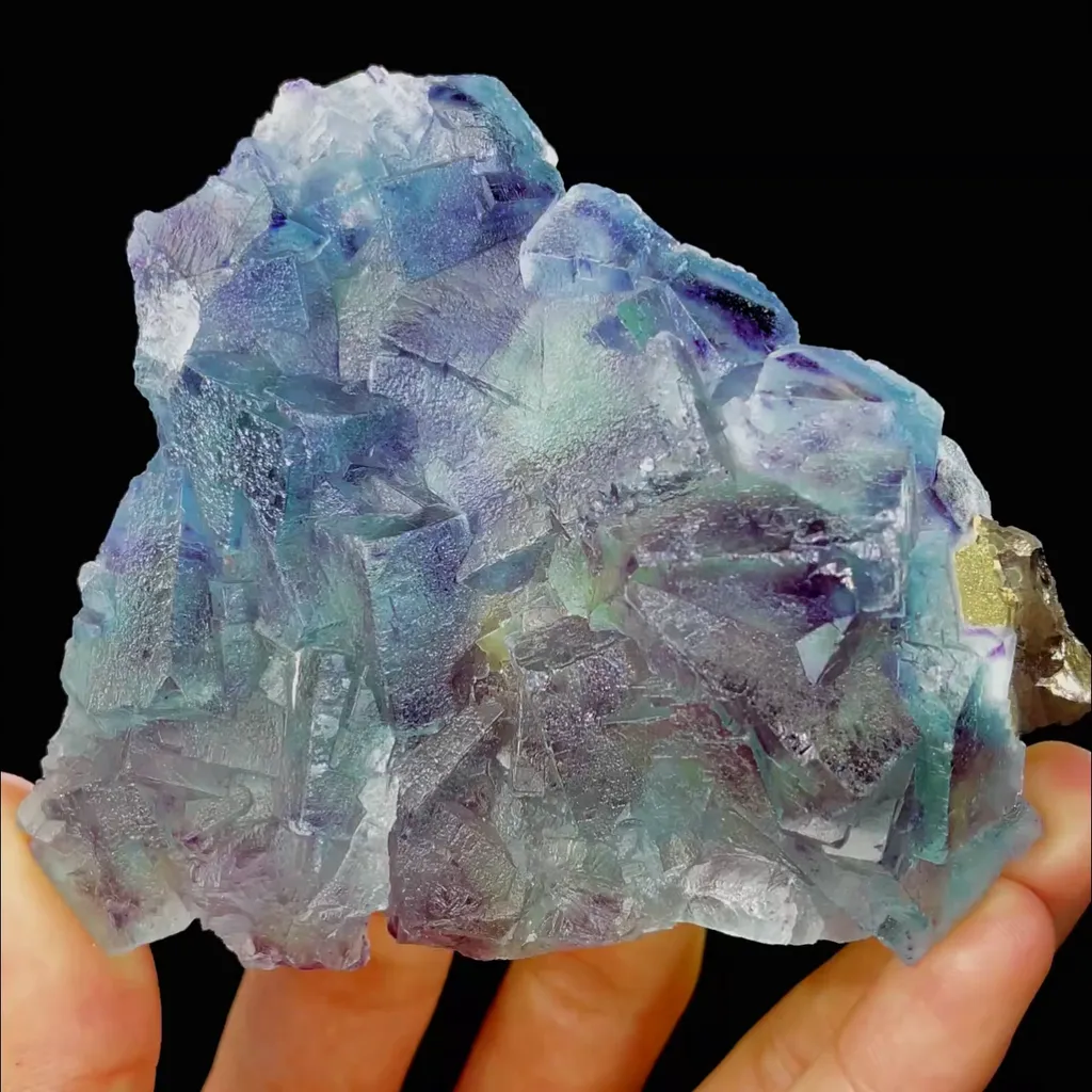 Natural Blue and Purple Phantom Fluorite comes from Inner Mongolia,China 100*85*25MM image