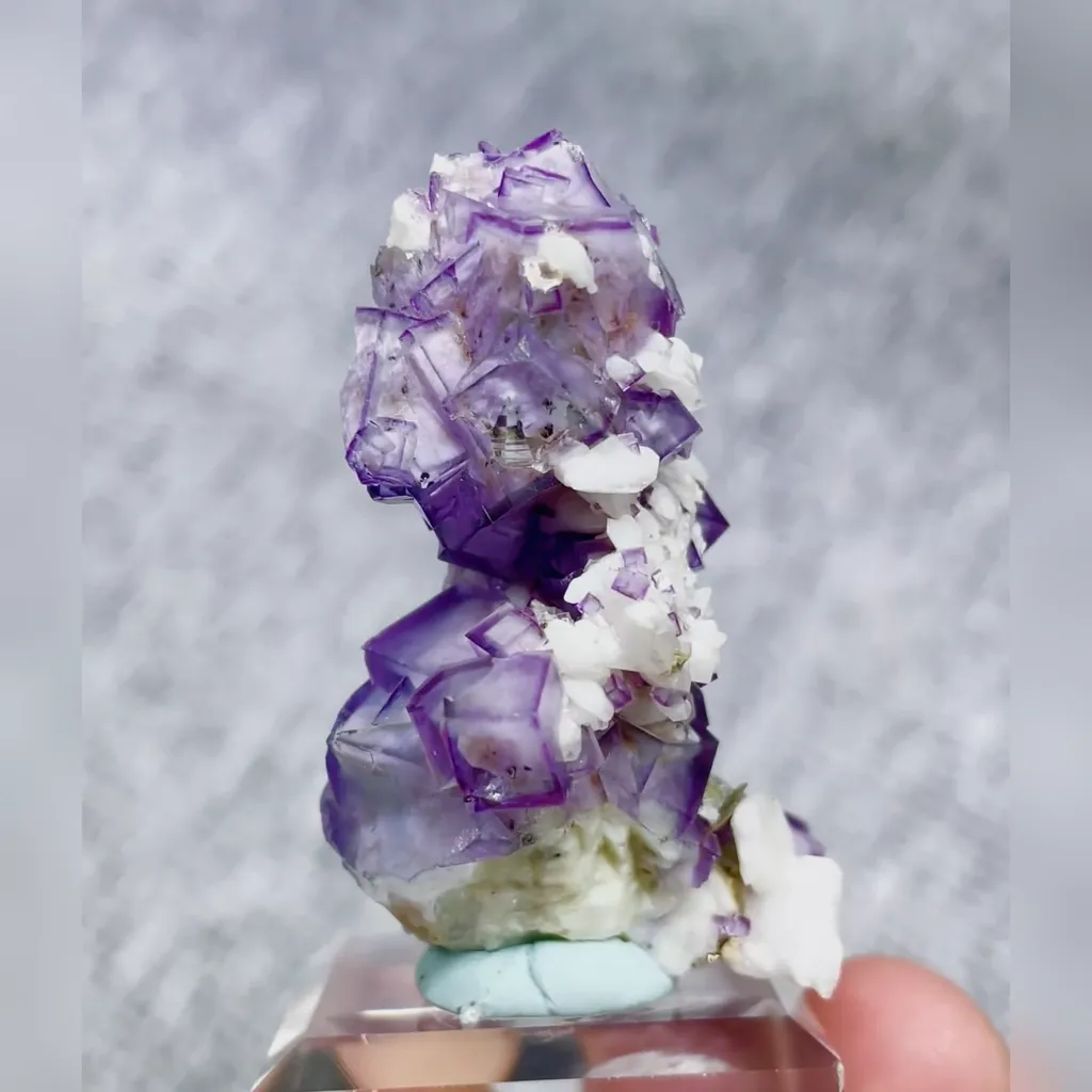 Natural Blue and White Porcelain Fluorite comes from Yaogangxian,Hunan 25*45*25MM - image 4
