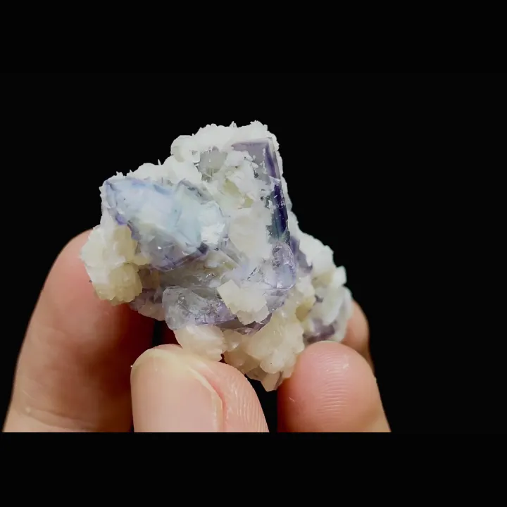 Natural Blue-and-White Porcelain Fluorite, Mineral Specimen：Yaogangxian,Hunan （45*20*25MM） image