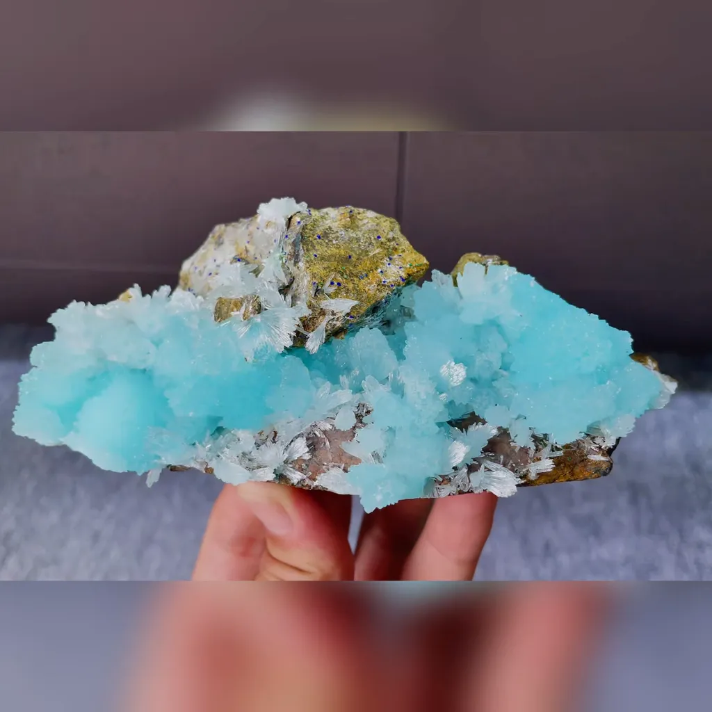 Natural Blue Aragonite comes from Wenshan,Yunnan 135*60*30MM - image 2
