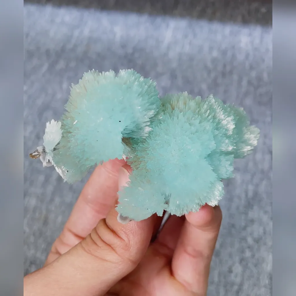 Natural Blue Aragonite comes from Wenshan,Yunnan 85*50*20MM image