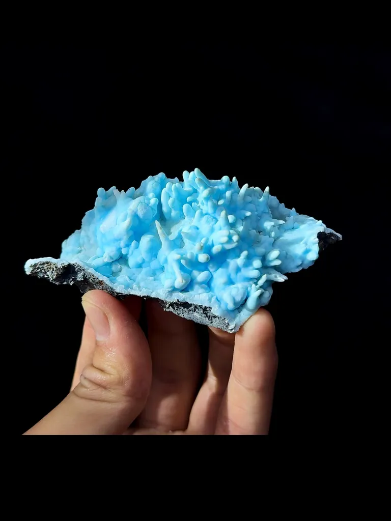 Natural Blue Aragonite comes from Wenshan,Yunnan 90*45*30MM - image 2