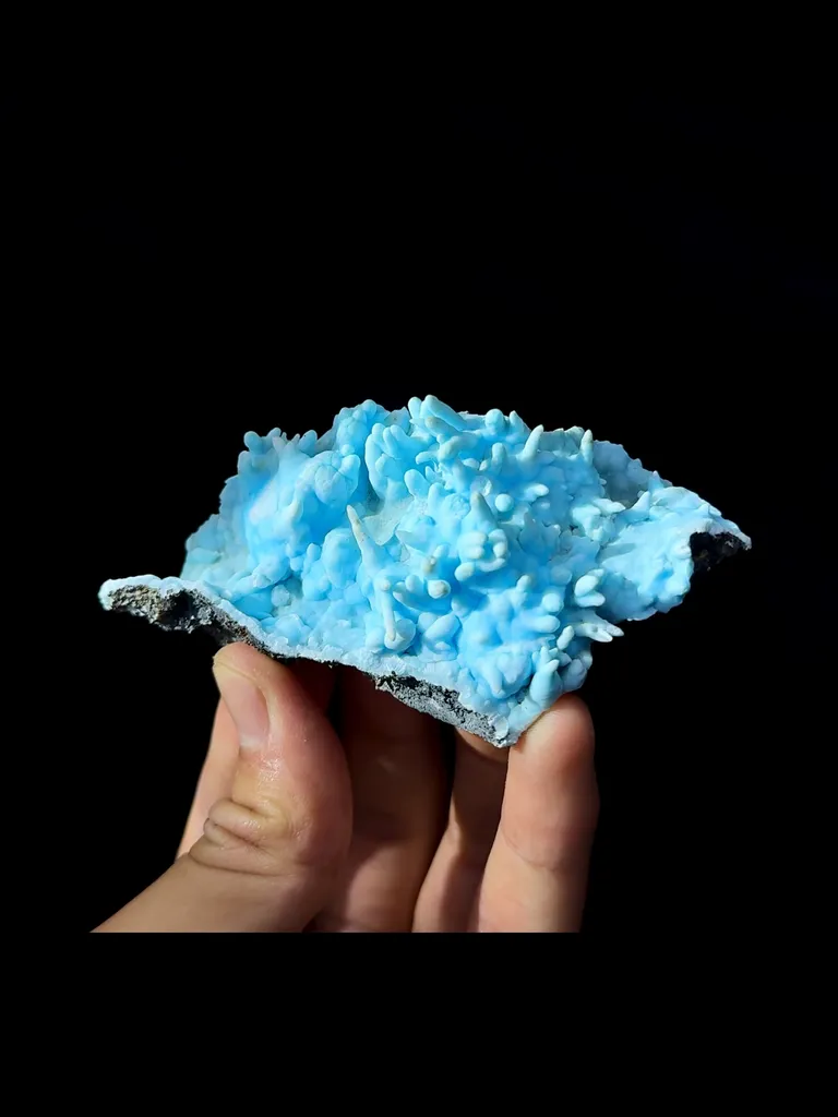Natural Blue Aragonite comes from Wenshan,Yunnan 90*45*30MM image