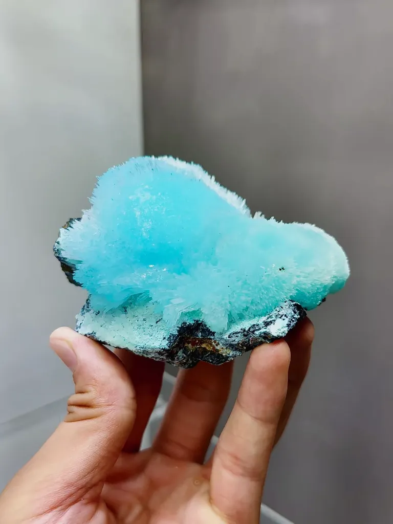 Natural Blue Aragonite comes from Wenshan,Yunnan 95*40*67MM image