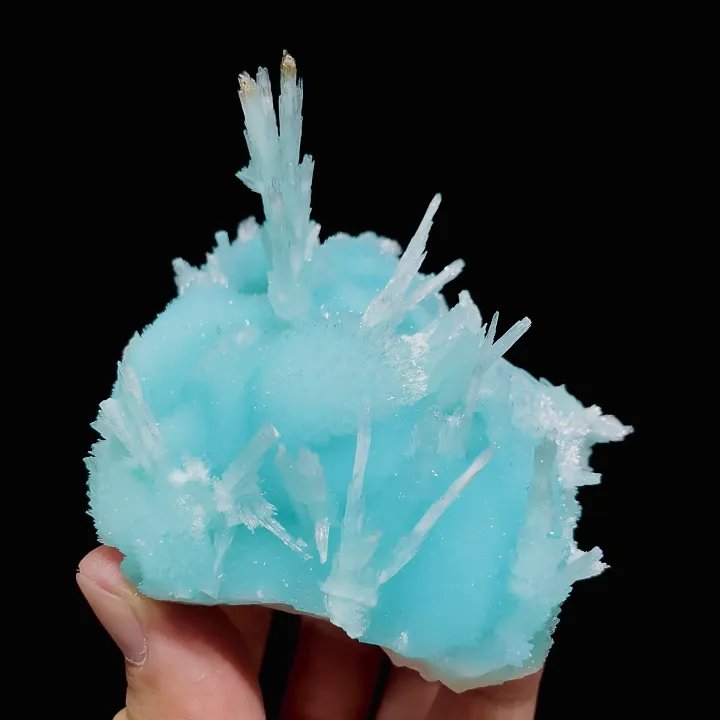 Natural Blue Aragonite, Mineral Specimen: Wenshan,Yunnan (75*75*55mm) image
