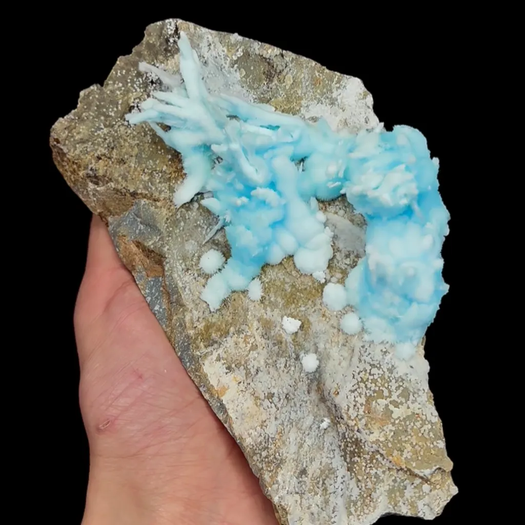 Natural Blue Aragonite, Mineral Specimen:Wenshan,Yunnan (160*90*45MM) image