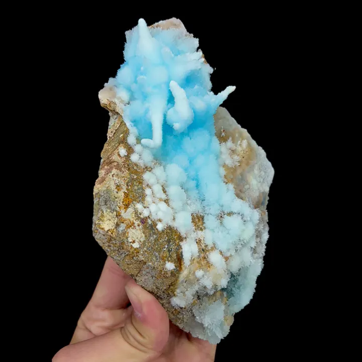 Natural Blue Aragonite, Mineral Specimen:Wenshan,Yunnan (165*125*30MM) image