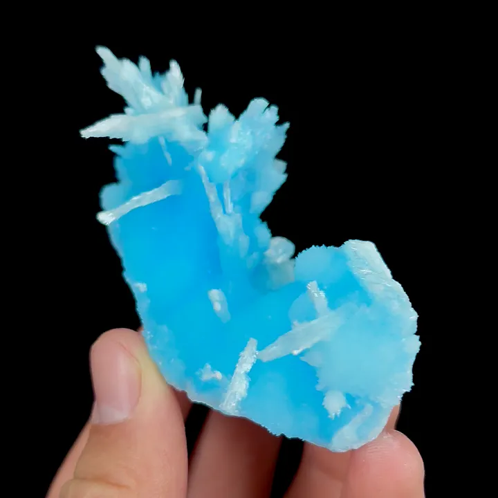Natural Blue Aragonite, Mineral Specimen:Wenshan,Yunnan (80*35*40MM) image