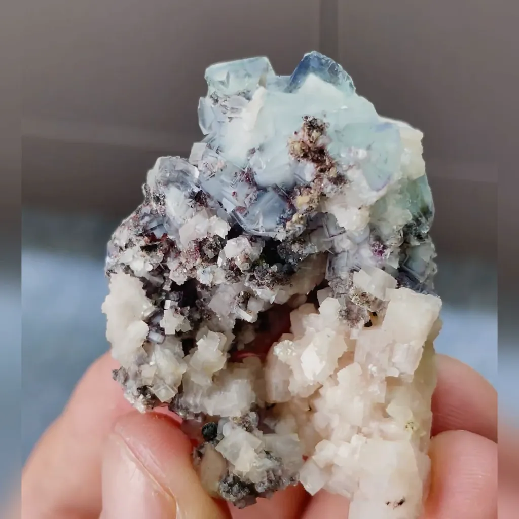 Natural Blue Celadon Coloured Fluorite comes from Yaogangxian,Hunan 35*45*15MM - image 2
