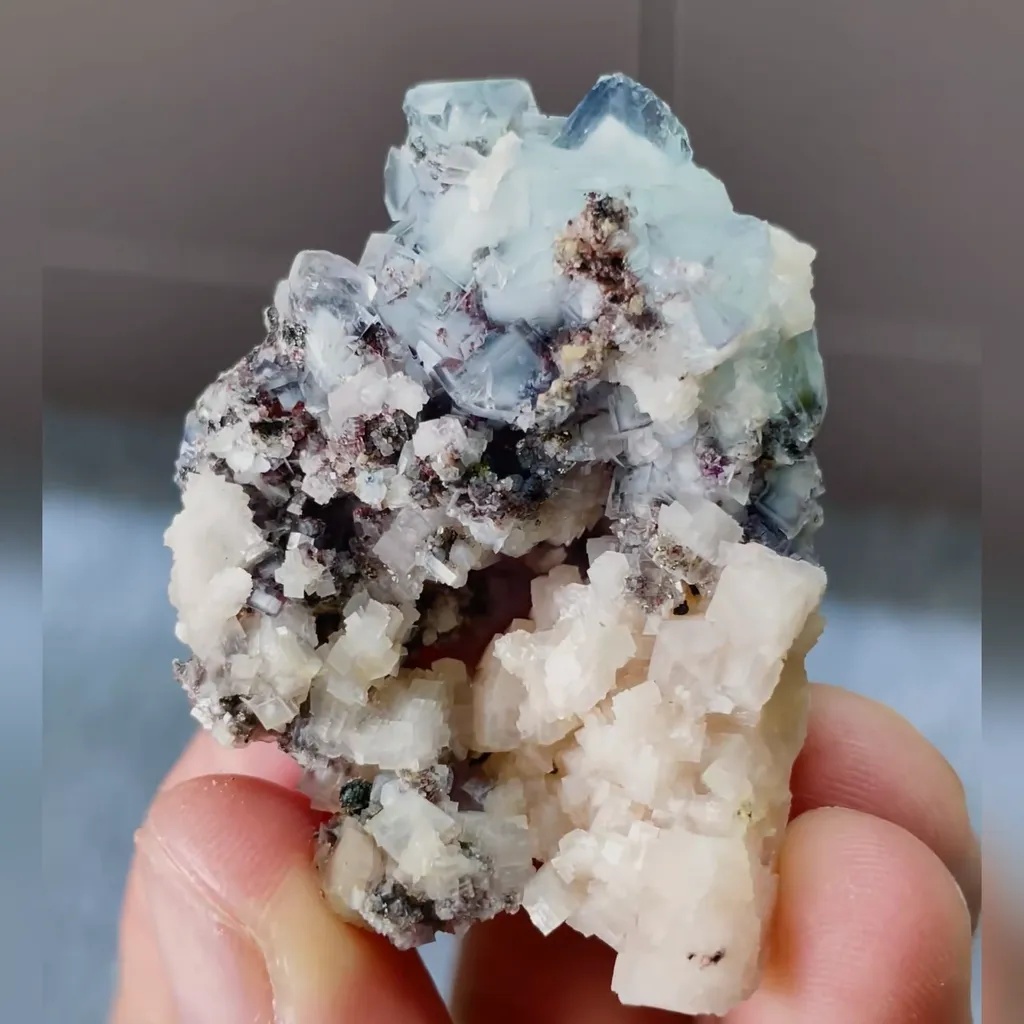Natural Blue Celadon Coloured Fluorite comes from Yaogangxian,Hunan 35*45*15MM - image 3