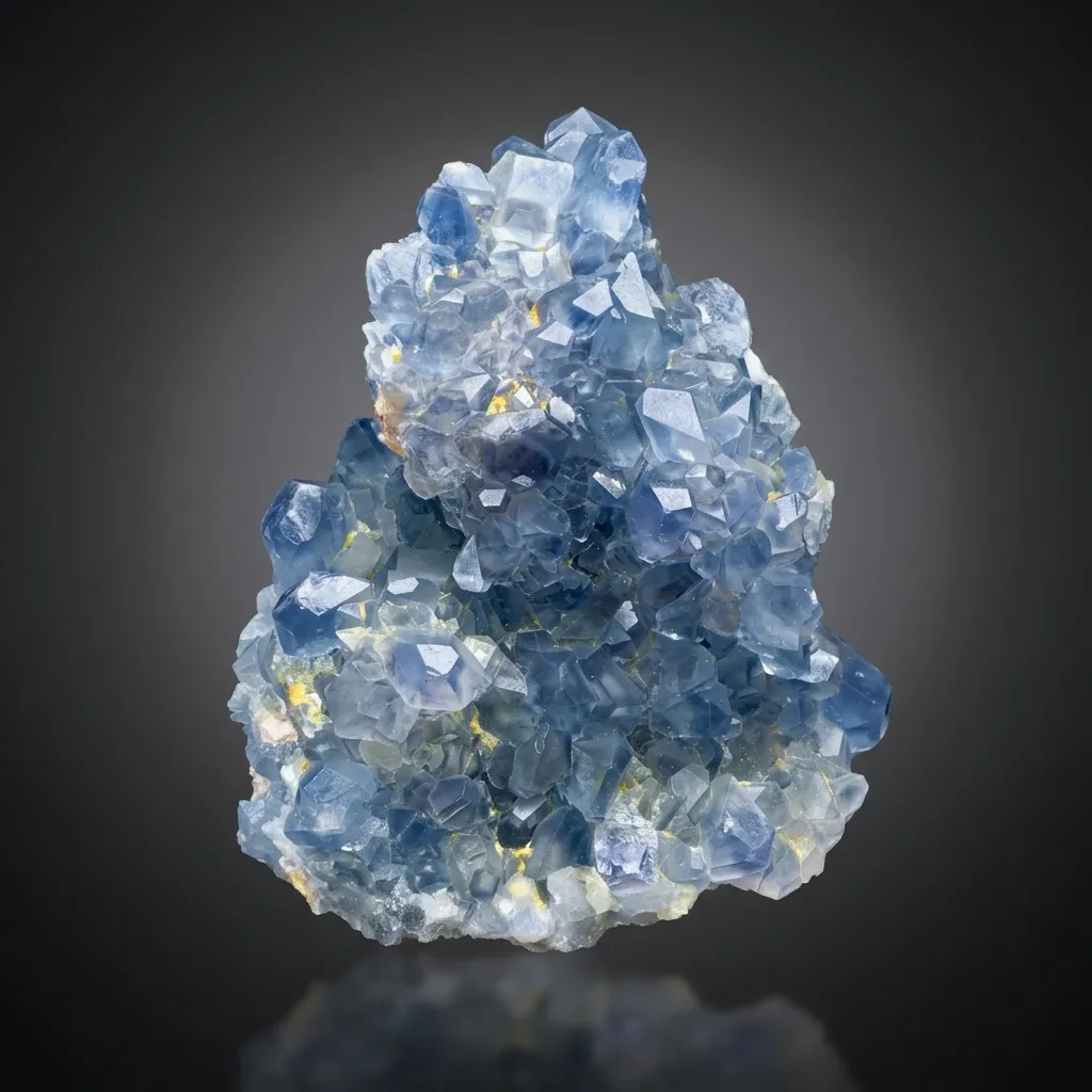 Natural Blue Celestine Crystals Cluster from Afghanistan image