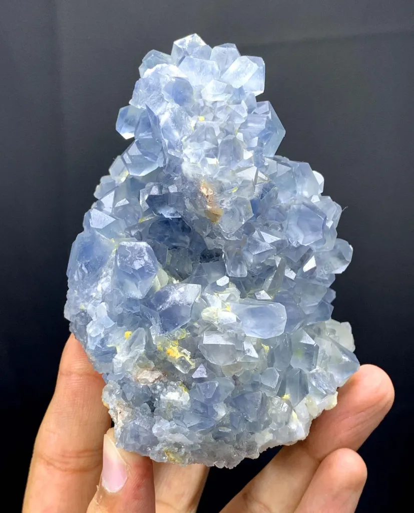 Natural Blue Celestine Crystals Cluster from Afghanistan - image 4