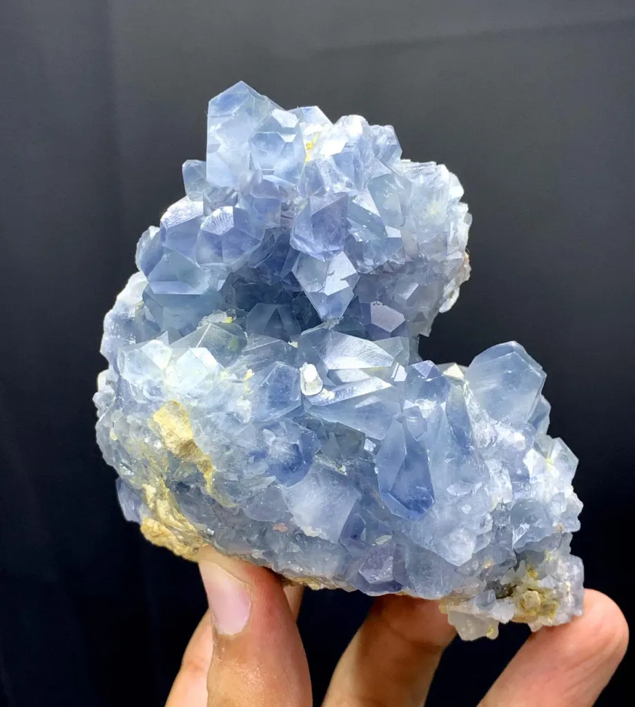 Natural Blue Celestine Crystals Cluster from Afghanistan - image 2