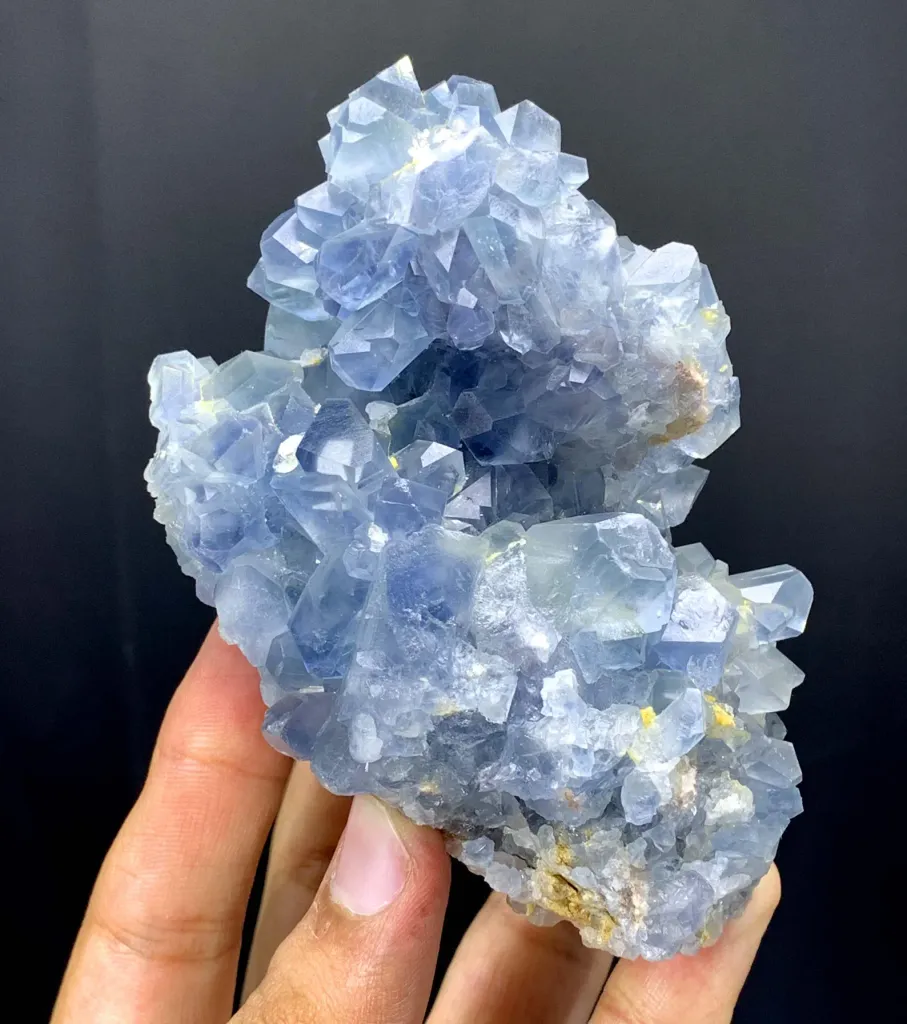 Natural Blue Celestine Crystals Cluster from Afghanistan - image 3