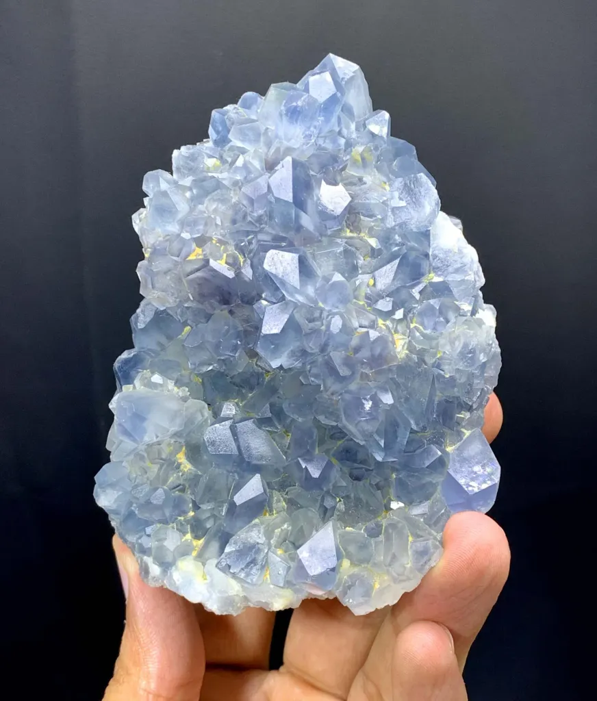 Natural Blue Celestine Crystals Cluster from Afghanistan - image 6