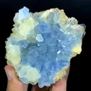 Natural Blue Color Celestine Crystals Cluster, Celestine Bunch, Celestine with Yellow Calcite, Celestine Specimen, Celestine from Baghdis, Afghanistan - image 1