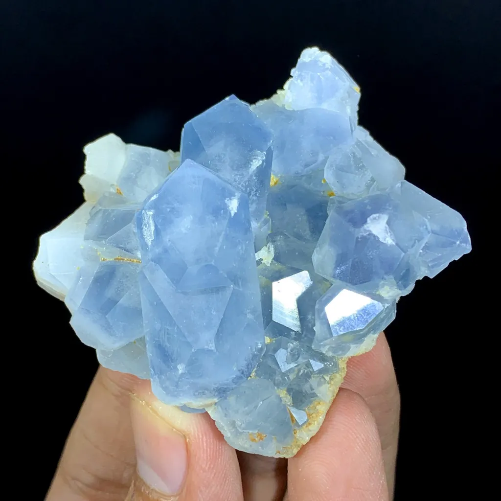Natural Blue Color Celestine Crystals Cluster, Celestine Bunch, Raw Celestine, Celestine Specimen, Minerals Specimen, Celestine from Afghanistan - image
