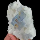 Natural Blue Cube Fluorite and Quartz, Mineral Specimen:Manaoshan,Hunan (110*85*45MM) - image 4