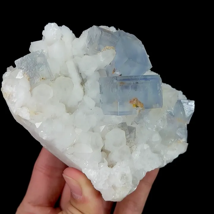 Natural Blue Cube Fluorite and Quartz, Mineral Specimen:Manaoshan,Hunan (110*85*45MM) - image 3